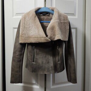 Muubaa sheepskin leather jacket, sherpa, suede, shearling coat